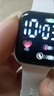 其他品牌高颜值LED手表时尚方形学生科技感超强夜光数字个性运动 白色 实拍图
