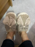 活动款--蝴蝶结拖鞋女士秋冬季冬季居家防滑室内保暖加绒厚底家用 卡其色 38-39 【建议拍大一码】 实拍图