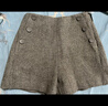 歌莉娅小香风可水洗羊毛呢休闲咖啡色短裤女外穿三分裤子10CL1A380 86Y咖啡色 28 实拍图