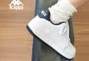 Kappa卡帕背靠背女鞋夏季厚底小白鞋子女板鞋新款情侣鞋百搭休闲运动鞋 经典白/海昌蓝 42 实拍图