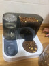 OIMG猫碗自动喂食器智能喂猫粮水二合一款投喂宠物定时猫碗喝水吃饭 灰色豪华-插电活水循环+不锈钢碗 循环活水 实拍图