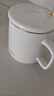 传旗陶瓷马克杯带勺盖咖啡杯牛奶杯早餐杯办公杯男女茶杯描金白400ml 实拍图
