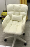 罗鹿电脑椅电竞椅办公室椅子女生学习椅座椅人体工学椅化妆椅升降转椅 米白色-双层靠背-优质乳胶款 实拍图