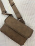 OLOEY男士斜挎包休闲挎包潮流时尚单肩包多功能胸包个性邮差包 咖灰色 实拍图