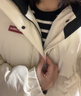 鸭鸭（YAYA）孙颖莎同款时空道宇系列三防羽绒服男女短款新款加厚面包服外套 月光白色 L (建议130-150斤) 实拍图