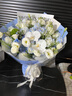 艾斯维娜鲜花速递向日葵混搭花束生日礼物全国同城配送 碎冰蓝玫瑰混搭花束 实拍图