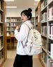 回力（Warrior）书包女高颜值大容量初高中生双肩包可爱少女背包新款大学生电脑包 白色【带背包熊挂件+徽章】 实拍图