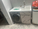 赛诺纳美太空铝洗衣机柜台盆一体小户型阳台滚筒伴侣洗衣池浴室柜组合套装 奶油风-右盆【厂家推荐款】120cm 实拍图
