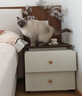 立太全实木床头柜卧室小型床头置物架沙发边柜子现代简约收纳柜置物柜 【E0级高强度环保板材】胡桃顶+奶白色 50x40x46cm 实拍图