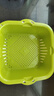 茶花洗菜篮沥水篮滤水筛双层两用果蔬沥水筛滤水筐水果盘大中号可选 绿色 中号1161 实拍图