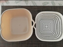 双层洗菜盆沥水篮水果盘吐骨碟客厅家用厨房洗水果篮子 圆角中号灰白【沥水网加盆】 实拍图