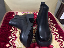 达芙妮英伦风小短靴女高跟加绒厚底粗跟女靴马丁靴4623607022 黑色 38 实拍图