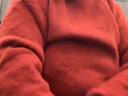 森马集团加绒高领毛衣男士冬季加厚针织衫男生毛线衣服 酒红 XL 实拍图