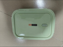 欣美雅（xinmeiya）可微波炉加热玻璃饭盒上班带饭专用保鲜碗保温便当盒学生餐盒 【抹茶绿】无隔 1060ml +餐具 实拍图