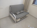 沙发床折叠两用2025新款客厅单人阳台多功能床小户型网红款伸缩床 [可储物]灰色猫爪可储物 总宽1.28m米+床垫（海绵） 实拍图