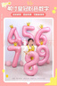 多美忆生日场景布置女孩数字生日气球道具氛围布置儿童派对装饰粉色6 实拍图