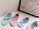 蕉内（Bananain）【赵露思同款】302C女士棉袜子运动透气7A抗菌防臭船袜短筒4双装 [船]奶油蓝+萱紫+云杉绿+桉粉 4双 均码 实拍图
