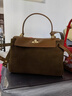 ELLE女包软牛皮斜挎手提包托特包包情人节新年礼物25006棕褐 实拍图