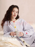 红豆（Hodo）【柔柔棉】纯棉长袖睡衣女华夫格甜美A类透气秋新款可外穿家居服 贝壳紫 XL (170) 实拍图