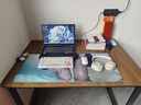 馨美凯电脑桌台式家用简易书桌办公桌简约现代工作台租房卧室学习写字桌 【单桌1.6cm厚桌面】黑架+深胡桃 长120cm*宽80cm*高74cm 实拍图