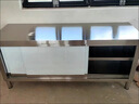 普美森304不锈钢工作台厨房橱柜商用餐饮店桌子家用操作台推拉门置物架 304加厚不锈钢单通款 304不锈钢长80*宽40*高80 实拍图