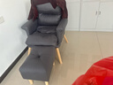 爱必居 实木电脑椅家用电竞椅可躺办公靠背椅子懒人沙发椅 浅灰色+脚踏 实拍图