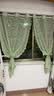 法式窗帘蕾丝窗纱帘成品免打孔安装透光不透人直播装饰帘客厅阳台 凤尾纱豆绿色-荷叶边 适用窗宽1.6-2.1m[帘高1.5m]2片 实拍图