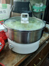 利仁（Liven）小钢人电火锅304不锈钢电煮锅分体式小电锅小型2-3人用3升小锅0涂层电蒸锅电热锅带蒸笼DHG-J368 实拍图