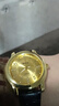 新款商务男士手表非机械表大表盘数字面皮革表带夜光石英机芯腕表 【数字表盘】金壳金面 实拍图