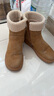 达芙妮真皮雪地靴女鞋冬季2025新款加厚加绒鞋厚底短靴保暖棉鞋女 驼色 38 实拍图
