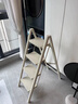 八海鸟家用折叠梯子四步小人字梯加厚加粗简易收纳奶白色多功能室内客厅 实拍图