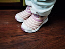 巴布豆宝宝学步鞋秋冬加绒毛毛虫童鞋婴儿机能鞋二棉童鞋 贝壳粉 28码 实拍图