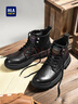 海澜之家HLA马丁靴男士户外休闲鞋秋冬工装鞋子男HAAGZM3AB70373 黑色42 实拍图