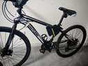 EG7山地自行车成人学生变速越野单车双减震赛车26寸青少年男女 辐条【加厚防滑轮-更安全】黑白 26寸21速【适合：160-180CM】 实拍图