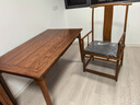 溪木工坊 实木书桌新中式书法桌老榆木茶桌写字桌电脑桌茶室办公室家具 1.38米书桌+自得官帽椅 实拍图