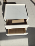 全实木床头柜轻奢岩板储物柜卧室简约现代床边柜皮质小户型收纳柜 米白色（全实木框架+岩板） 45*40*50cm 实拍图