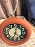 北极星（POLARIS）台钟夜光准时卧室钟座钟手感时钟防水钟浴室挂钟17cm脏橘色【开学季】 实拍图