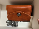 裘真信封包女链条斜挎单肩包休闲复古小包植鞣头层牛皮包包 焦糖色-小号 实拍图