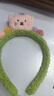 毛绒小熊洗脸发箍女高颅顶压发敷面膜专用头箍发饰2024冬季新款 青色/ 实拍图