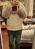 优衣库女装男装长绒摇粒绒拉链茄克/长袖外套夹克冬新款479611 30 浅米色 S 实拍图