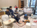 芬腾睡衣男防静电三层夹棉秋冬新款挡风拉链长袖家居服套装 实拍图