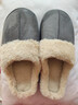 2025新款棉拖鞋男冬季厚底加绒保暖家居用防滑情侣毛毛拖鞋女毛绒 灰色 44-45 实拍图
