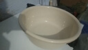 京东物流 奶油风加厚洗脸盆家用洗菜盆学生宿舍洗内裤收纳盆泡脚 家庭专用1个(特大号) 奶油色 实拍图