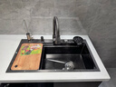 摩恩阳光系列厨房水槽大单槽洗菜盆一体盆洗碗槽304不锈钢台上台中台下盆 升级款小米粒5MM-抽拉龙头全配置 800X450MM 实拍图