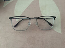 WAN XIN 新款 1.67超薄高清防蓝光镜片男可配度数送商务眼镜框女Z 9051黑银 时尚眉线框加大加宽 配万新1.67MR-7超薄非球面镜片 实拍图