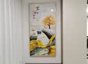 墨派（Mopai）【热销TOP1】玄关装饰画竖版现代简约走廊过道背景墙壁画入户挂画 家和富贵 60*120cm晶瓷+铝合金边框 实拍图