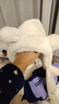 回力（Warrior）小熊帽子女冬季可爱百搭保暖毛绒帽手套连帽围脖围巾一体三件套潮 实拍图