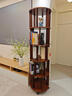 实木旋转书架360度书柜置物架落地一体靠墙可移动转角夹缝小窄柜 3层胡桃色103cm_稳固不晃_可移动 组装 实拍图