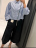 优衣库合作款/女装打褶裙裤/高腰阔感裙裤479698 08 深灰色 2XL /165/84A 实拍图