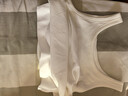 松山棉店二合一罗纹打底背心女U领可家居外穿宽松背心带罩杯-白色L 实拍图